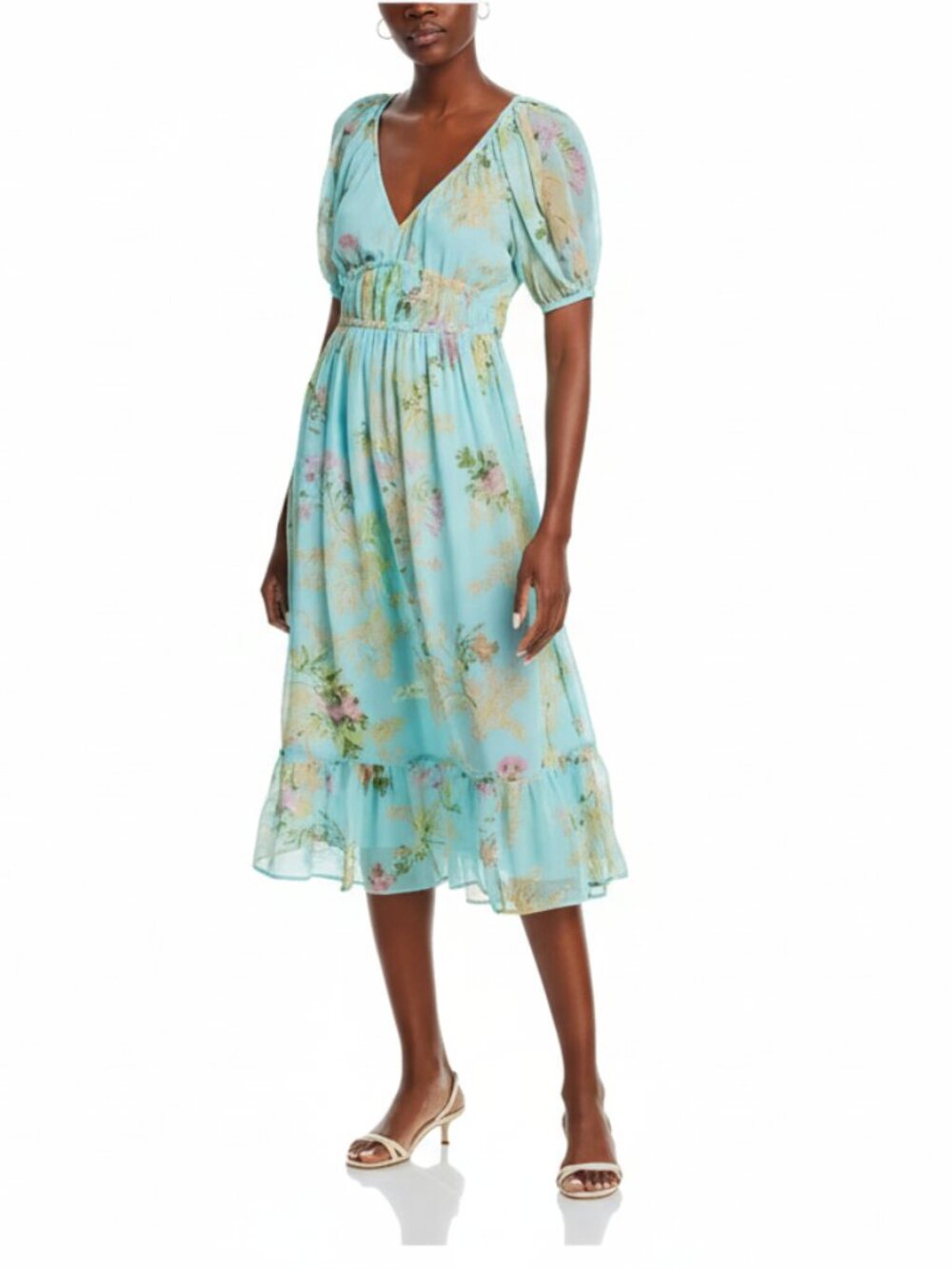 Vineyard Vines Mimosa Floral Aqua Maxi Dress, Beach & Wedding Ready NEW - Picture 5 of 7